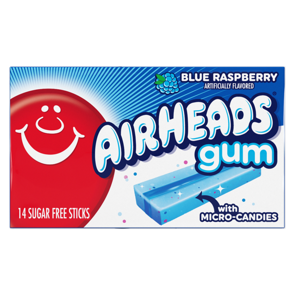 Airheads Gum Blue Raspberry 34g (1x12)